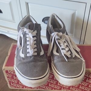 Mens Vans Pewter And White Size 12